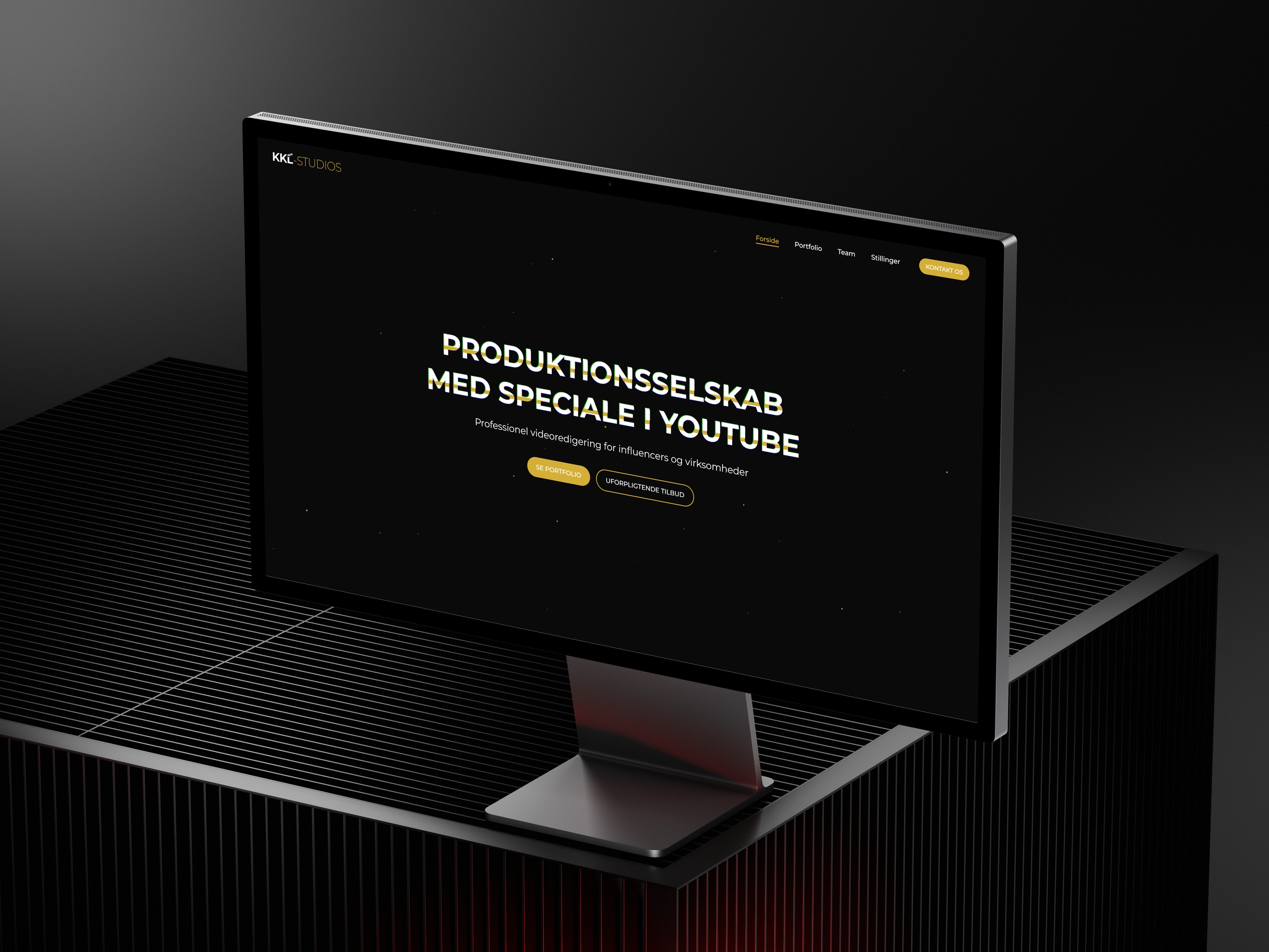 KKL Studios website homepage displayed on desktop monitor mockup